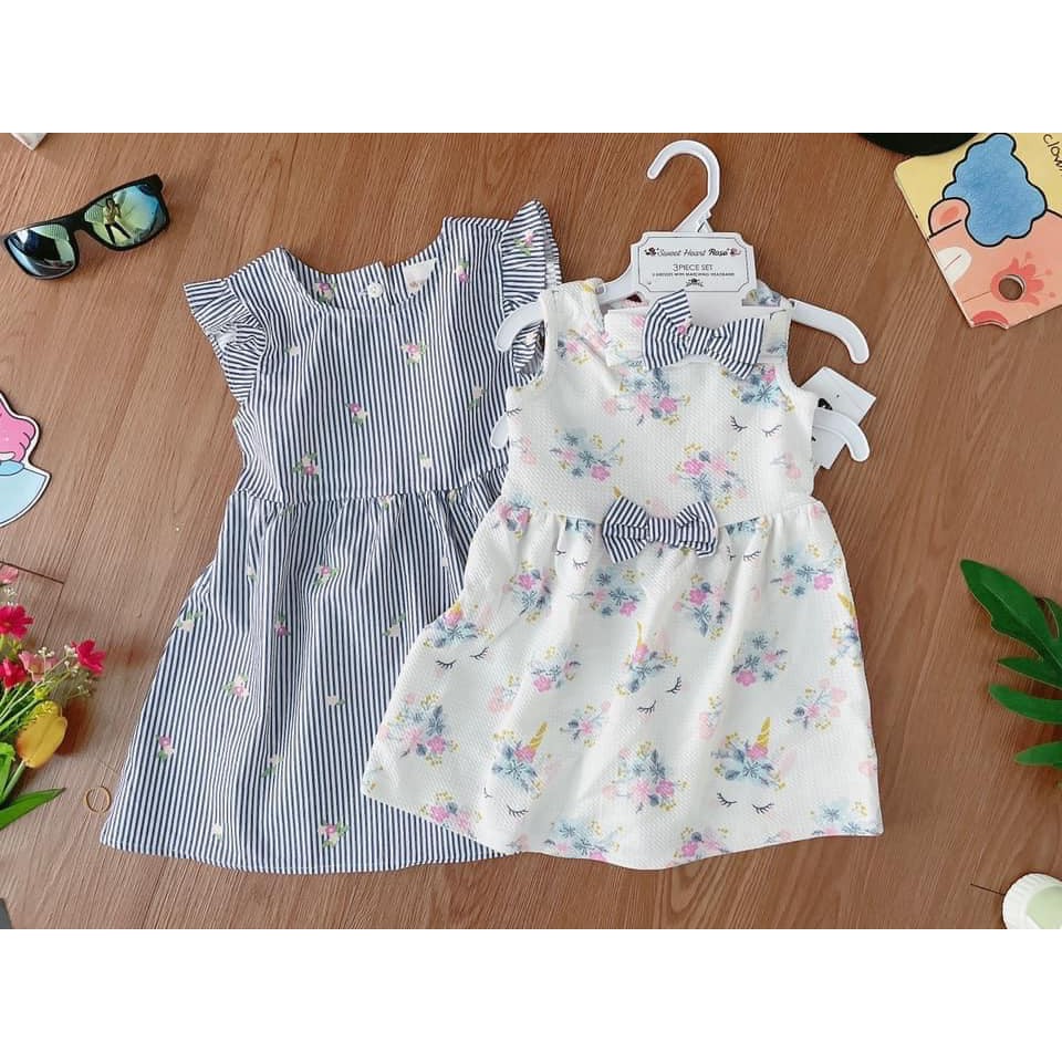 VÁY NỮ Set 2c váy hàng hiệu cho bé từ 12-18M