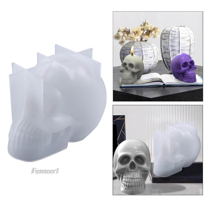 Khuôn Làm Nến Hình Đầu Lâu 3D Bằng Silicone Trang Trí Nội Thất DIY