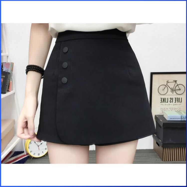 Quần Giả Váy COVAS Quần Đùi Giả Váy Cạp Cao Vạt Chéo Màu Đen Tuyết Mưa Khuy Nút Đẹp Z024 | BigBuy360 - bigbuy360.vn