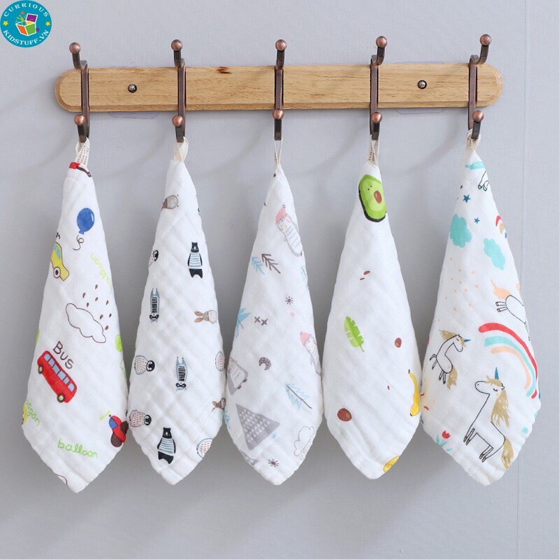 Set 5 Khăn Xô Sữa 6 Lớp Manny Mềm Mại, Thấm Hút Tốt Cho Bé Hàng Xuất Nhật⭐Shop mẹ zo