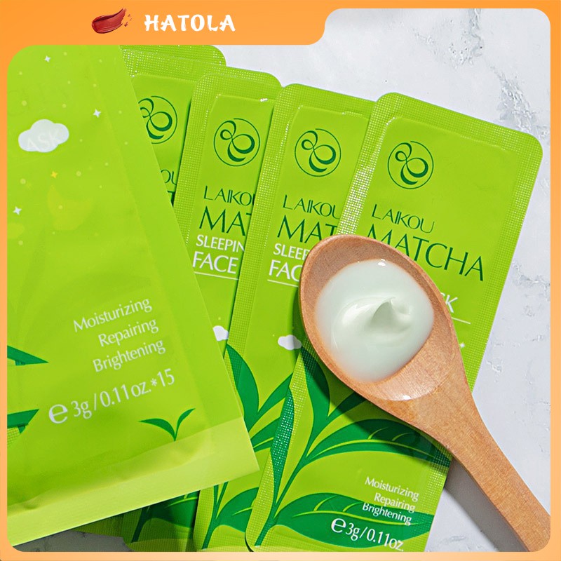 Mặt nạ ngủ Matcha LAIKOU lẻ 1 gói dưỡng ẩm, chống lão hóa giảm mụn và ngăn bã nhờn cho da kết hợp phục hồi da