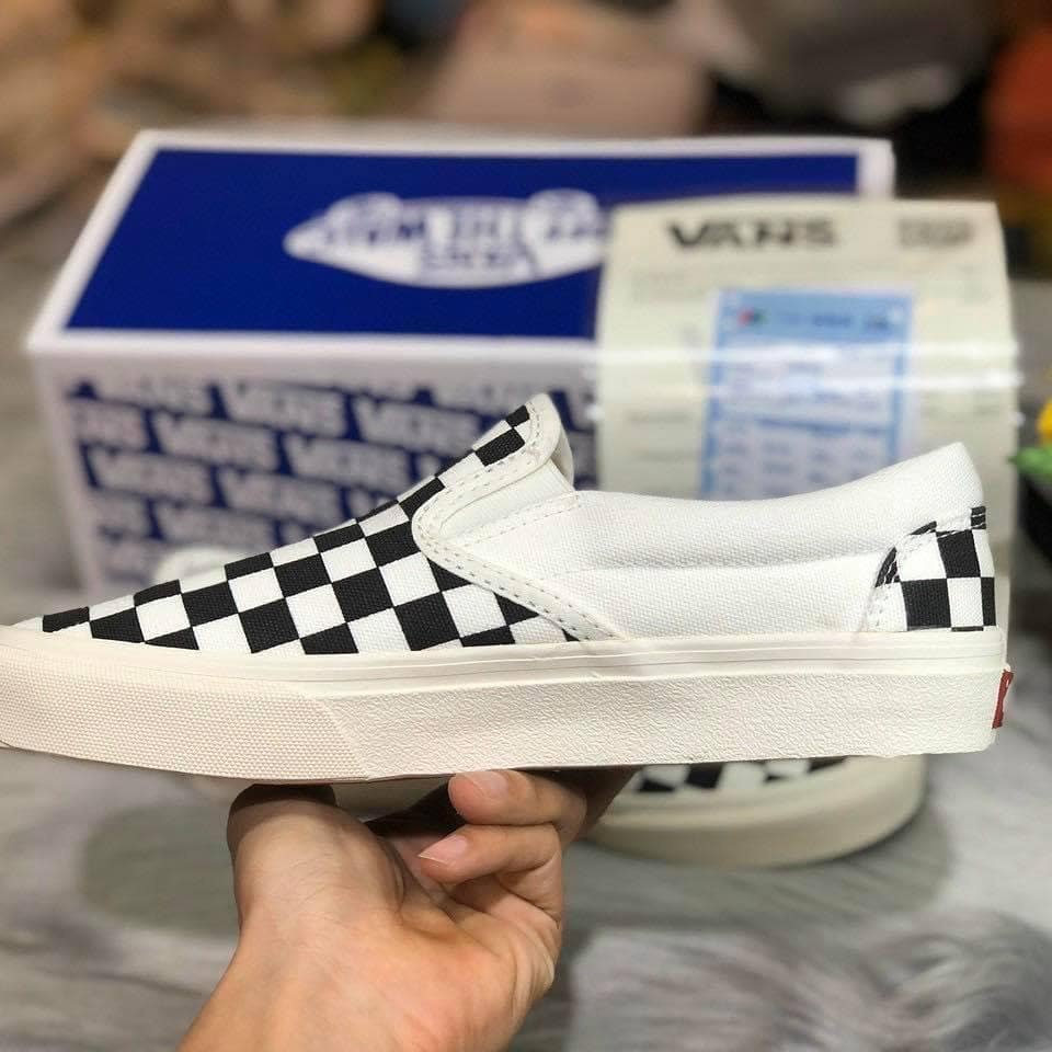 Giày Vans Caro Slip On Giầy Lười Nam Nữ Giá Rẻ Vans Đen Trắng Vải Cao Cấp Full Bill Box | BigBuy360 - bigbuy360.vn