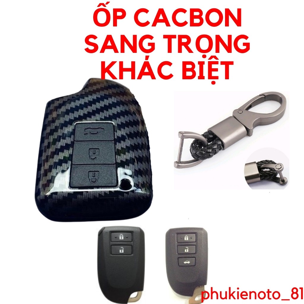 Ốp chìa khoá Vios, Yaris 2018- 2020 ❤ Freeship ❤ Vân cacbon cao cấp