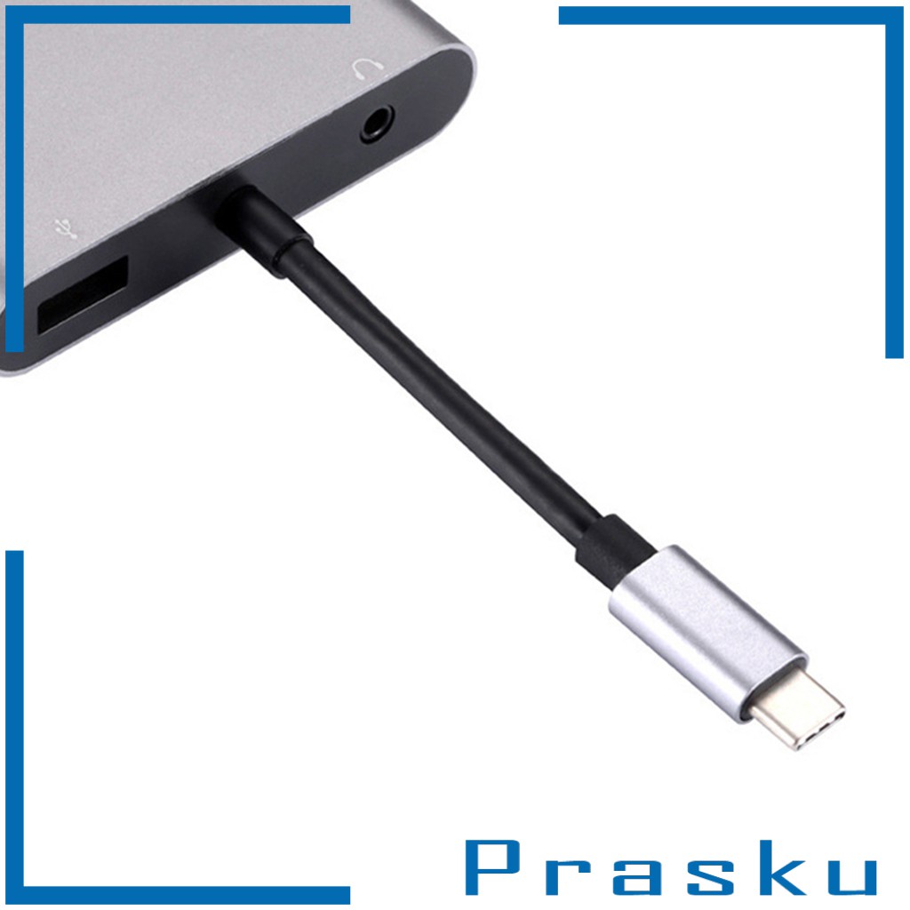 [PRASKU] 5in1 USB C Hub Type C To 4K HDMI USB 3.0 2.0 PD VGA Port Adapter Converter