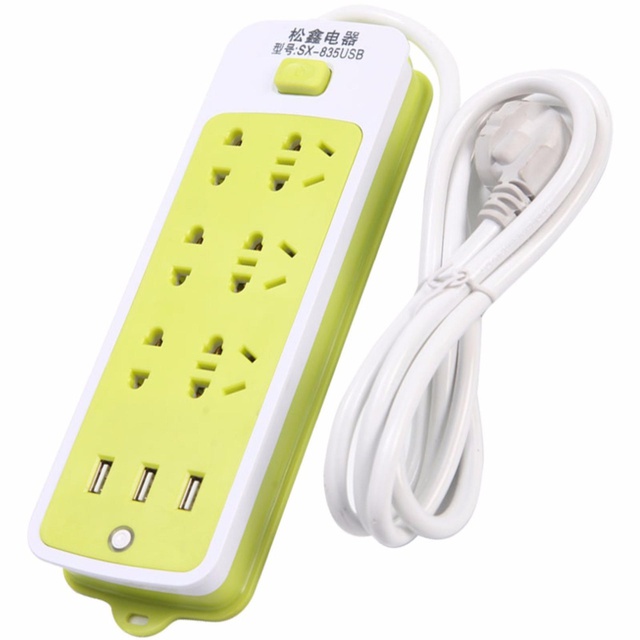 [HCM]Ổ Cắm Điện Đa Năng USB | Ổ Điện 6 Lỗ Và 3 Cổng Sạc USB | Ổ cắm điện đa năng