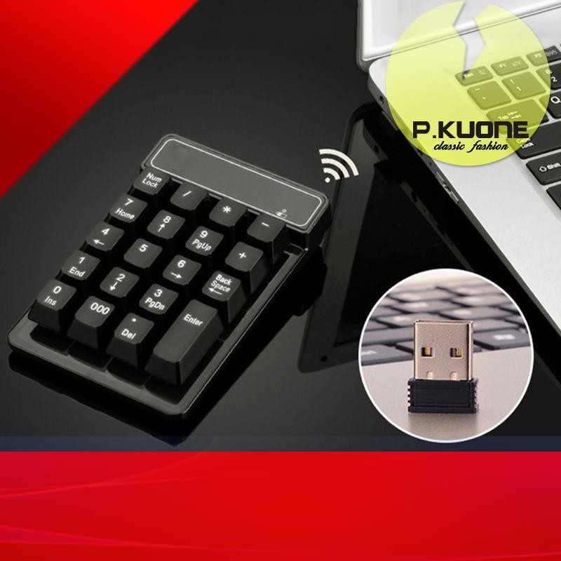 bàn phím không dây Bàn phím số không dây mini 2.4GHz bao gồm 19 phím kết nối cổng USB cho Windows XP/7/8