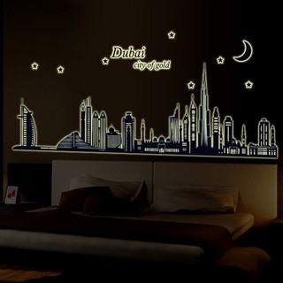 Decal dán tường Thành phố Dubai ( có dạ quang)
