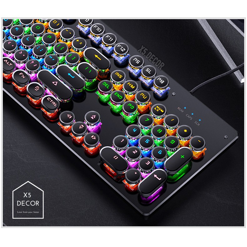 Bàn Phím Cơ Gaming ZK4 Pro Led RGB - Nút tròn viền bạc phím cơ nổi siêu nảy cao cấp - Fullsize 20 chế độ đèn LED