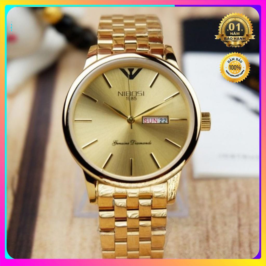 ĐỒNG HỒ NAM NIBOSI SANG TRỌNG DÂY VỎ INOX NGUYÊN KHỐI HÀNG HÃNG FULL BOX [ ĐỒNG HỒ NAM ]