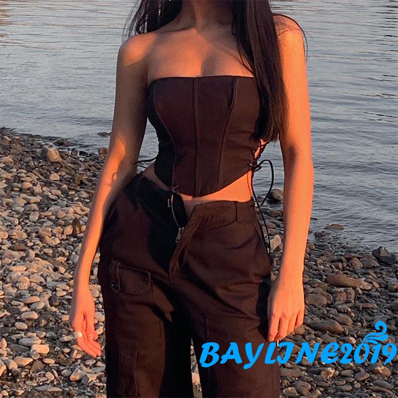 Áo Lửng Hai Dây Thời Trang Quyến Rũ Dành Cho Nữ