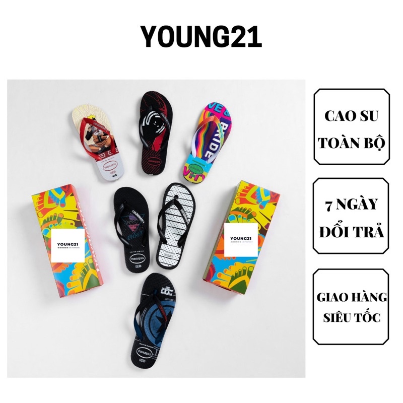 Dép kẹp nam Havai.anas cao su cao cấp đi biển siêu bền chống thấm nước full hộp tag mới 2022