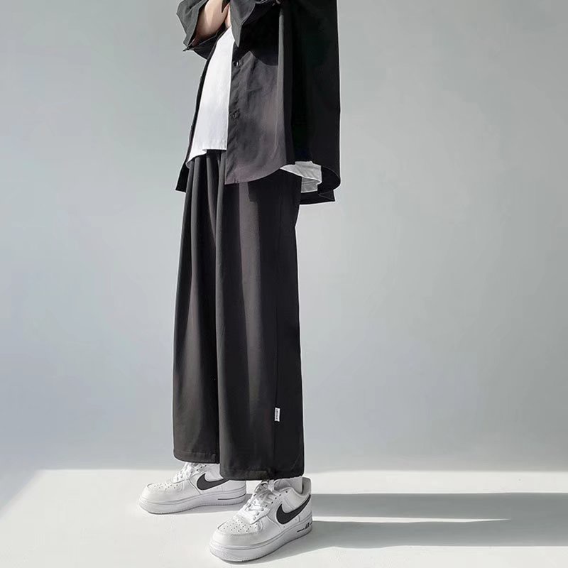 Quần Dài Màu Trơn Dáng Rộng Thoáng Khí Phong Cách Hàn Quốc Thời Trang Cho Nam