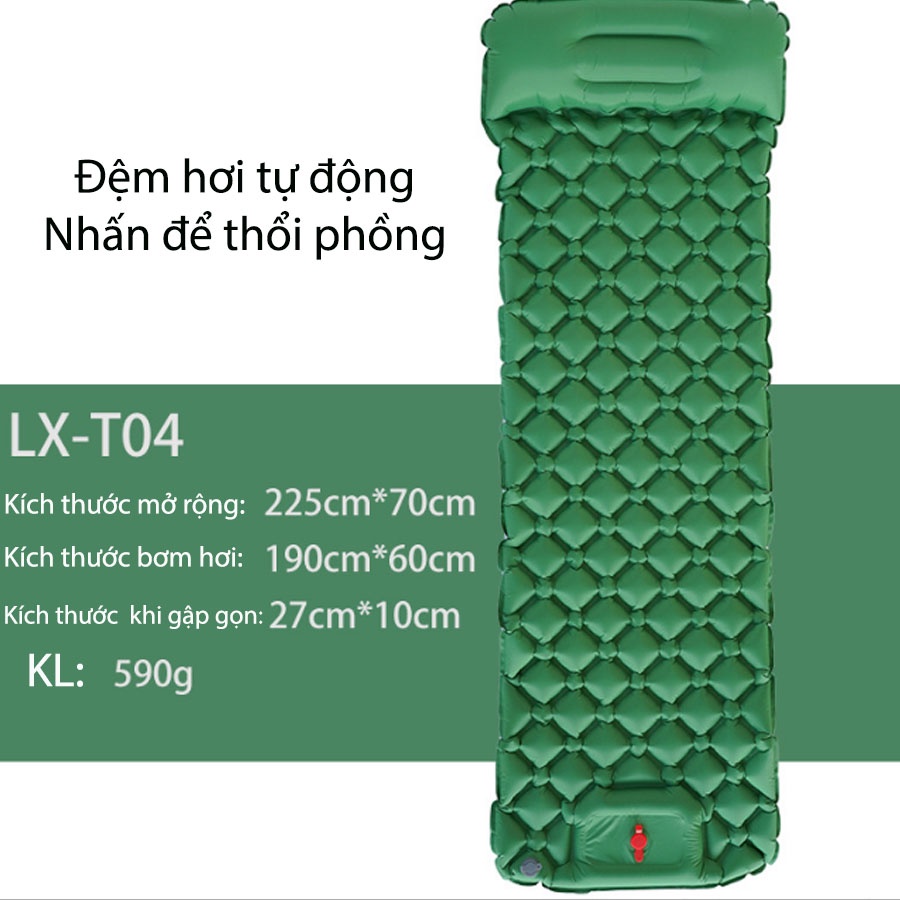 Đệm hơi dã ngoại tự động bơm, thảm cắm trại bơm hơi siêu nhẹ, chịu lực tốt