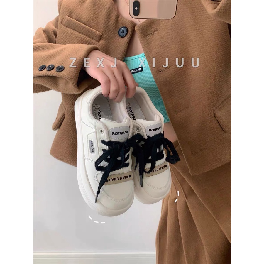 Giày Bánh Mì Nữ Độn Đế Màu Nâu 3 Sọc Mẫu Mới Cực Xinh Đi Học Đi Chơi A6 - ℂ𝔸𝕄𝕊𝕋𝕆ℝ𝔼