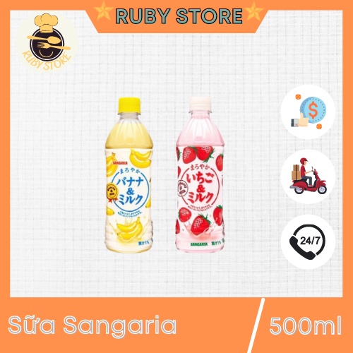 Sữa chuối / sữa dâu tây SANGARIA Nhật Bản 500ml  Date xa