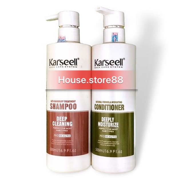 [Cặp dầu gội dầu xả trị gàu kiểm soát da dầu siêu mềm mượt karseell 500ml | BigBuy360 - bigbuy360.vn
