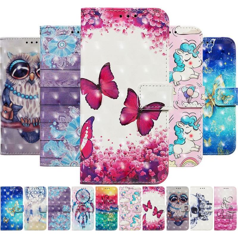 Bao Da Dập Nổi Sang Trọng Họa Tiết Cây Và Bướm Cho Samsung Galaxy S20 Plus Note 20 Ultra 10 S10 Plus S9 S8 S7 Edge D03E