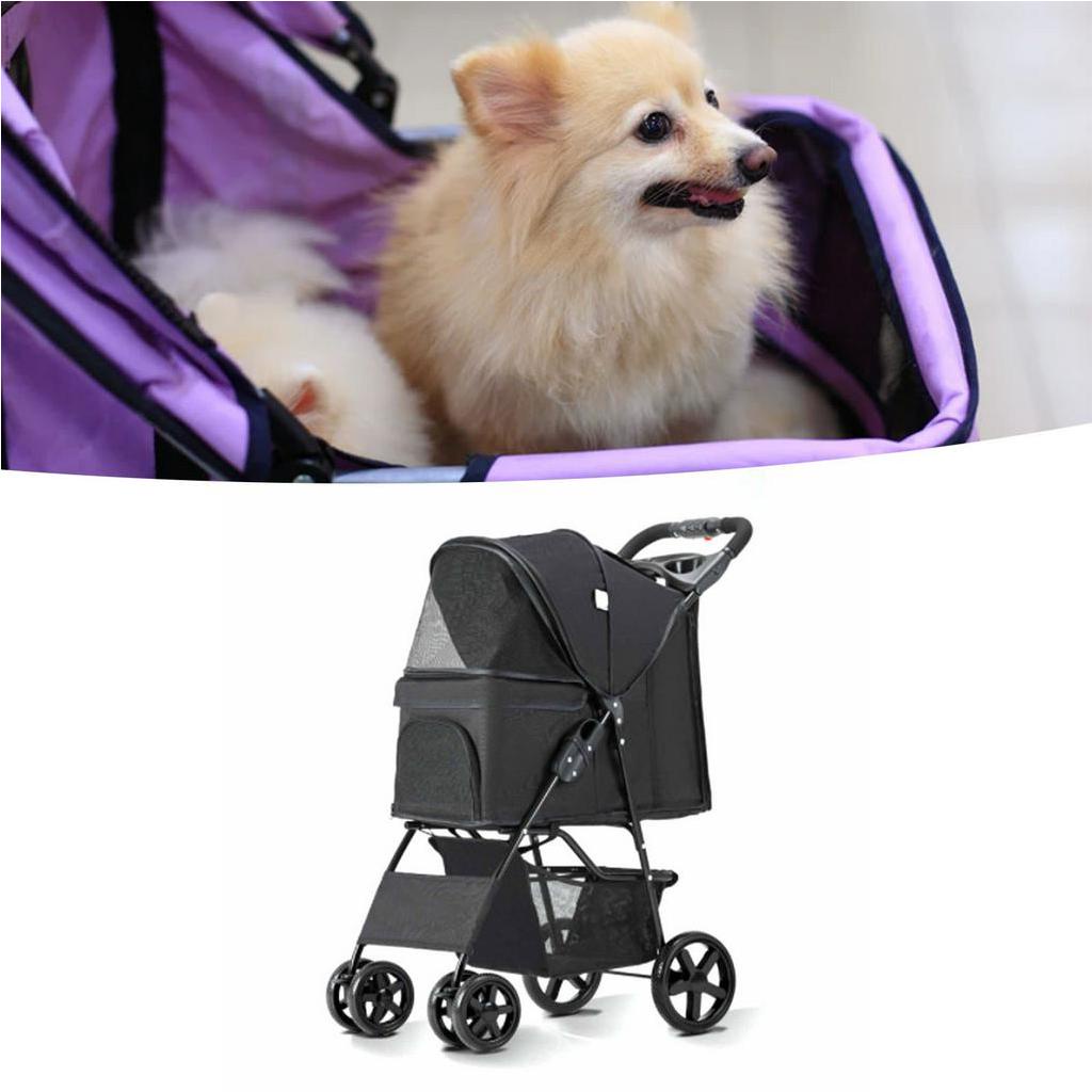 Có thể bán buôn Xe đẩy thú cưng Nhẹ có thể gập lại Thông gió chó nhỏ di động Oxford cho mèo Virgina056 Hàng giao ngay