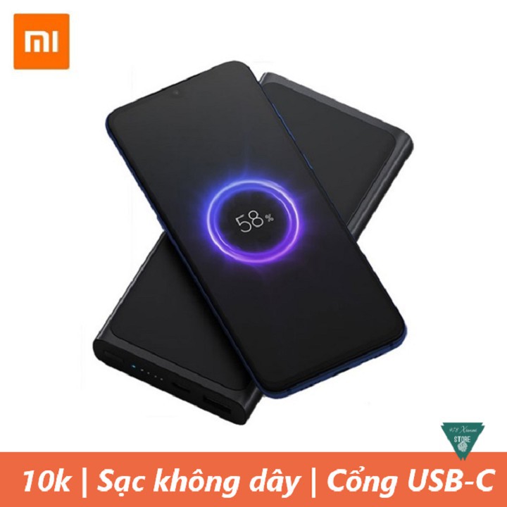 Pin sạc dự phòng không dây Xiaomi 10000mAh - Sạc dự phòng tích hợp sạc không dây 10000mAh Xiaomi lite - bảo hành 1 năm