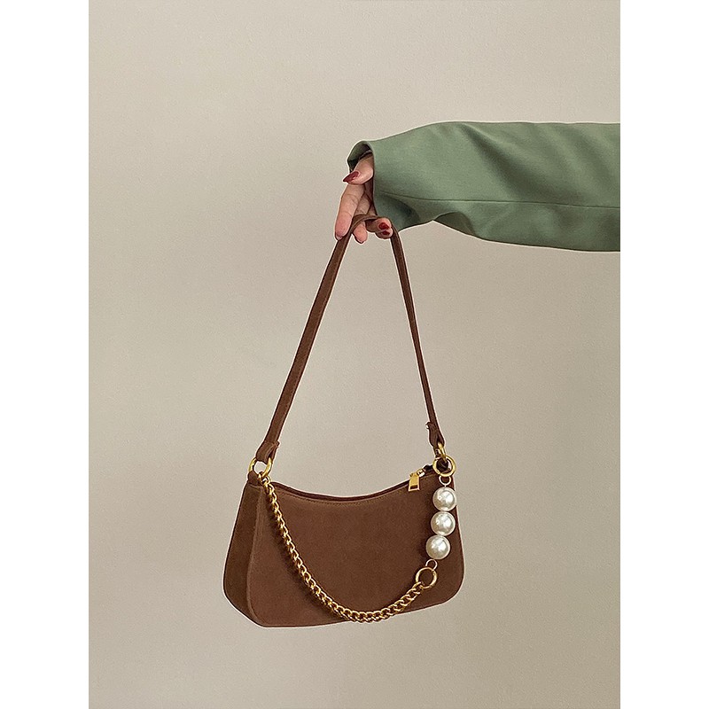 Túi kẹp nách da lộn phối dây xích cực sang S042 | BigBuy360 - bigbuy360.vn