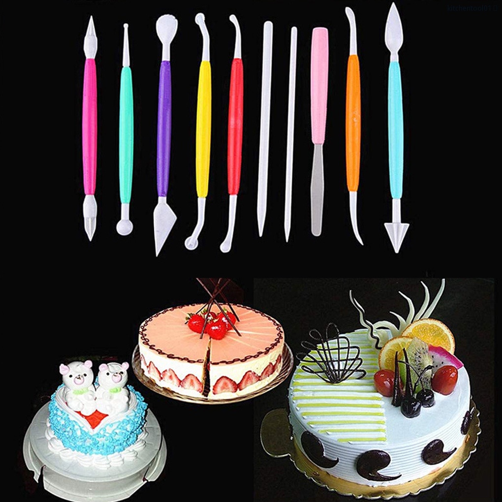 Bộ 10 Dụng Cụ Trang Trí Bánh Kem Bằng Nhựa Diy Tiện Dụng Cho Nhà Bếp Mã01