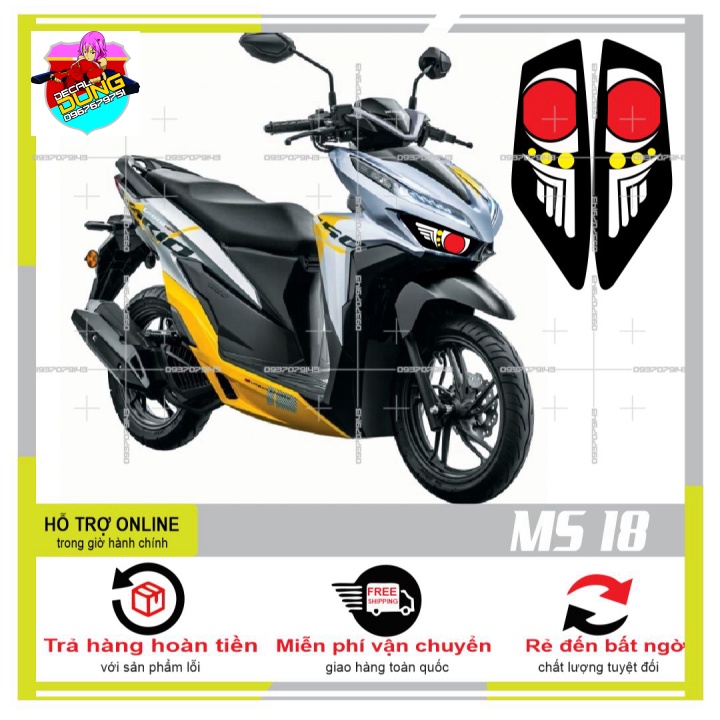 DECAL DÁN ĐÈN SƯƠNG MÙ XE VARIO 2020(DECAL TRONG SUỐT) MS 18 - DUNG DECAL