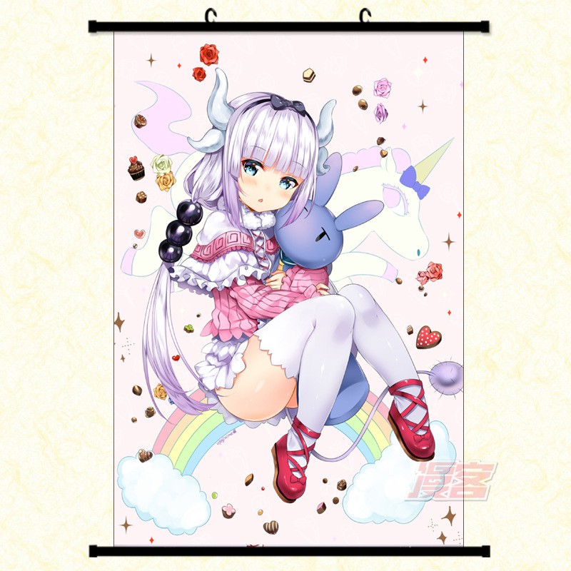 Poster vải anime Kanna 40x60 - Dragaon maid - tranh vải