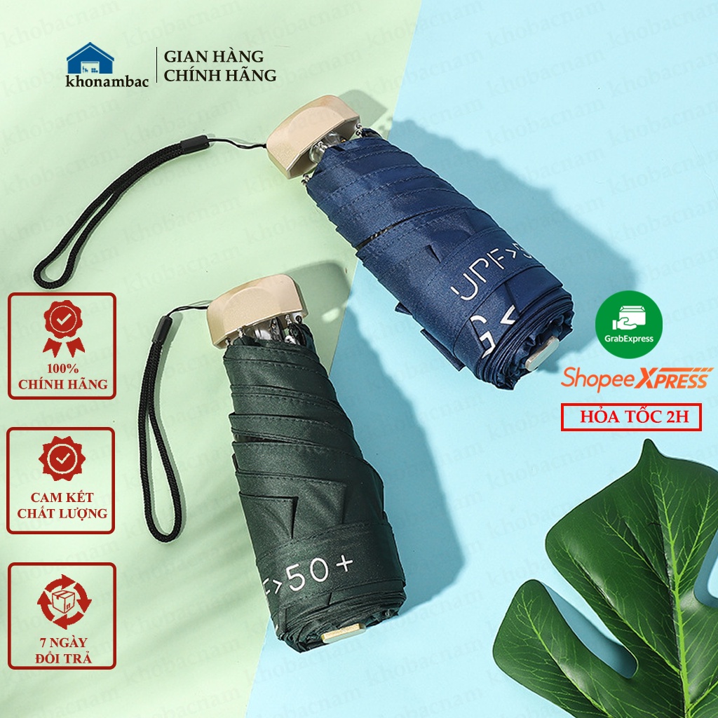 Ô mini dù nhỏ che nắng mưa gấp gọn bỏ túi hàng loại 1 chống tia cực tím, tia UV 50+, Ô dù Hàn Quốc (Tặng kèm vỏ bọc ô)
