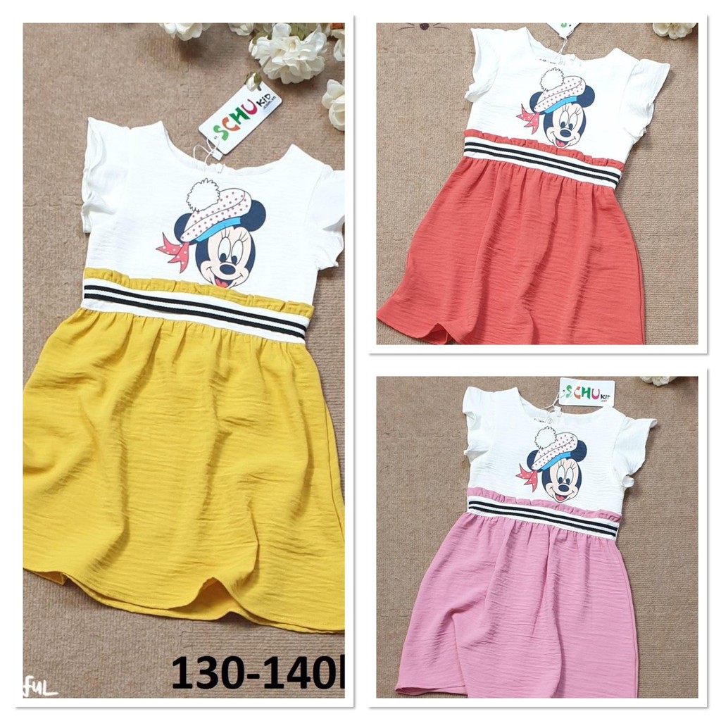 (10- 40kG) ĐẦM BÉ GÁI VẢI ĐŨI THUN IN HÌNH MICKEY CỰC DỄ THƯƠNG