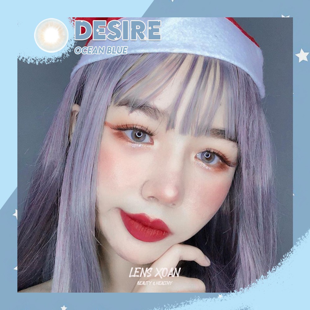 [Mã SKAMA8 giảm 8% đơn từ 300k] KÍNH ÁP TRÒNG DESIRE OCEAN BLUE CỦA IDOL LENS: LENS XANH DƯƠNG TRONG NHẸ| LENS XOẮN)