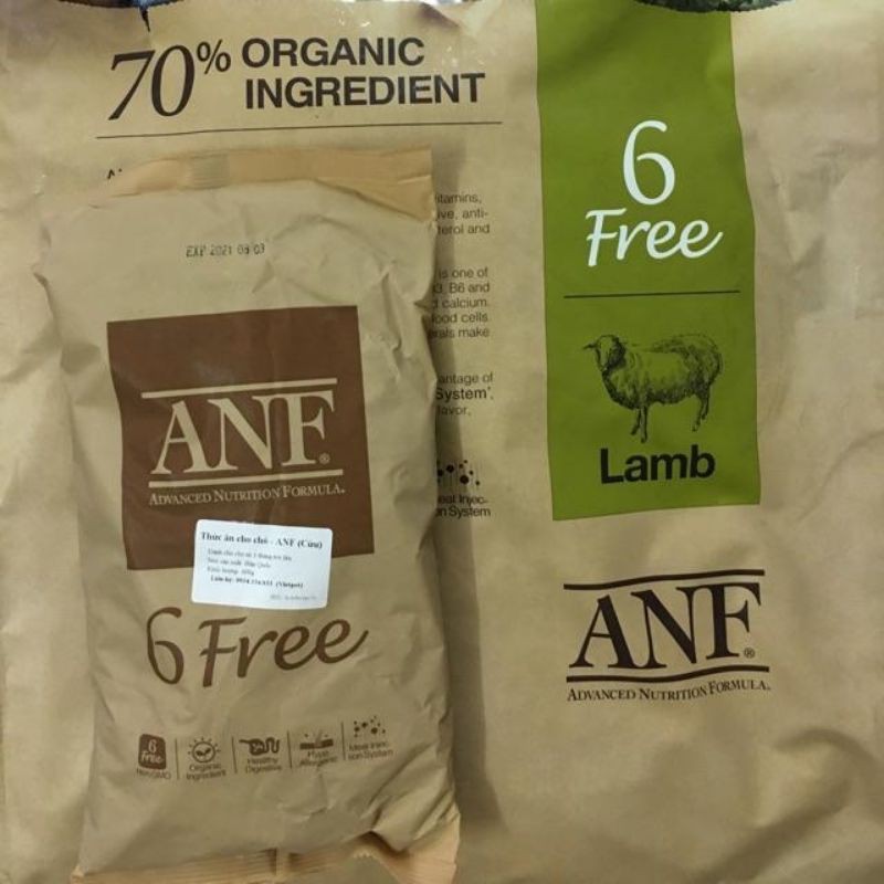  ANF Thức ăn hạt hữu cơ cho chó - 3 VỊ CỪU, VỊT và CÁ HỒI (400gr) - NK Hàn Quốc