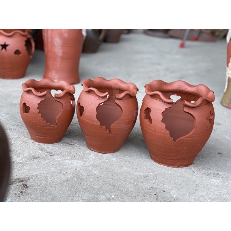 Chậu gốm, đất nung xẻ thân trồng cây sen đá decor cực đẹp, hàng sẵn kho