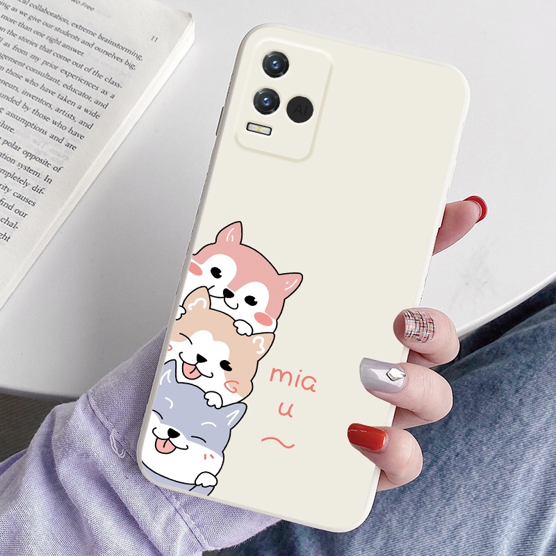 Ốp Điện Thoại Silicon Mềm Có Dây Đeo Họa Tiết Hoạt Hình Cho vivo y33s y31 y51 y53 y71 y81