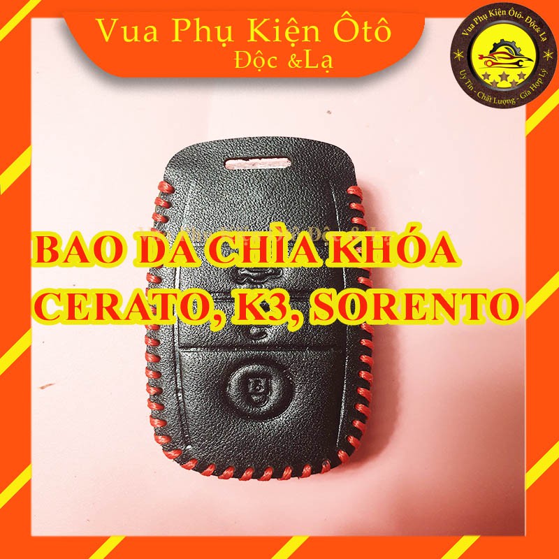 Bao da chìa khóa Cerato 2016-2018, K3, Sorento- Tặng móc chìa khóa+ Dây đeo+Thẻ SĐT