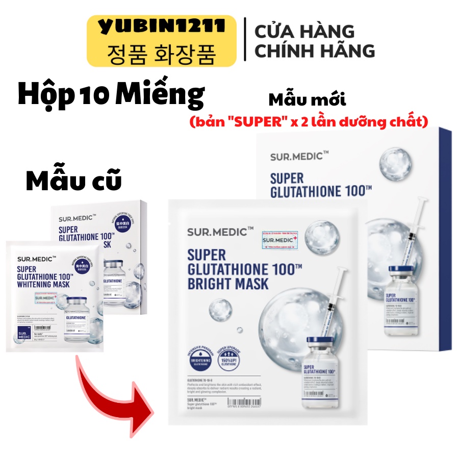 Mặt Nạ Sur.Medic Bright Glutathione Mask Truyền Trắng