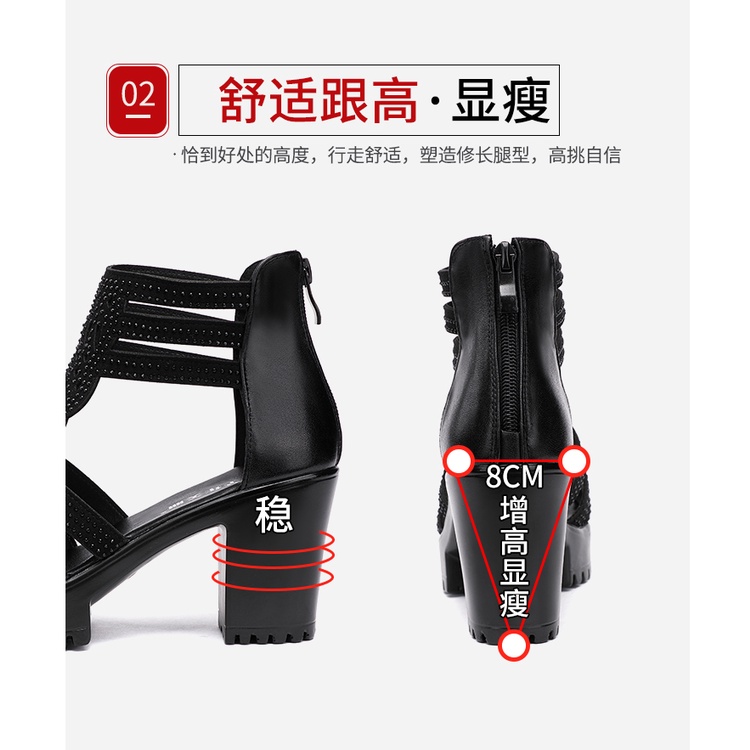 Sandal Cao Gót Đế Dày Chống Nước size Lớn Thời Trang Cho Nữ