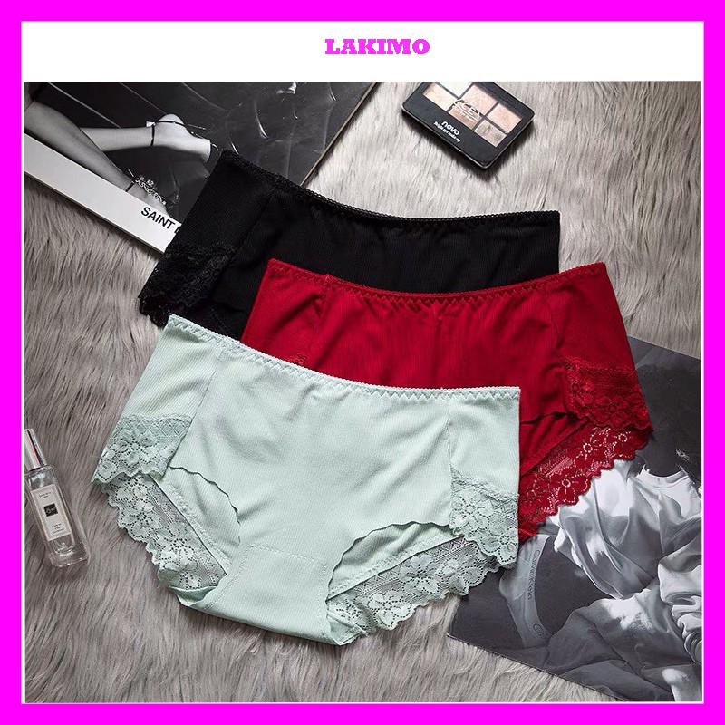 Quần lót nữ đúc su gân tăm phối ren cao cấp freesize 40- 58 kg Lakimo QLG14 | BigBuy360 - bigbuy360.vn