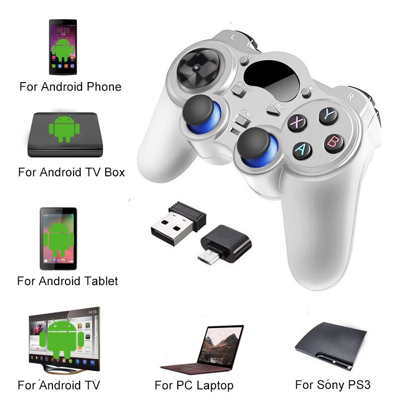Tay Cầm Chơi Game Không Dây USB Bluetooth 2.4G PC / Laptop / Điện Thoại / TV Android / TV Box  [Bảo Hành 1 Năm]
