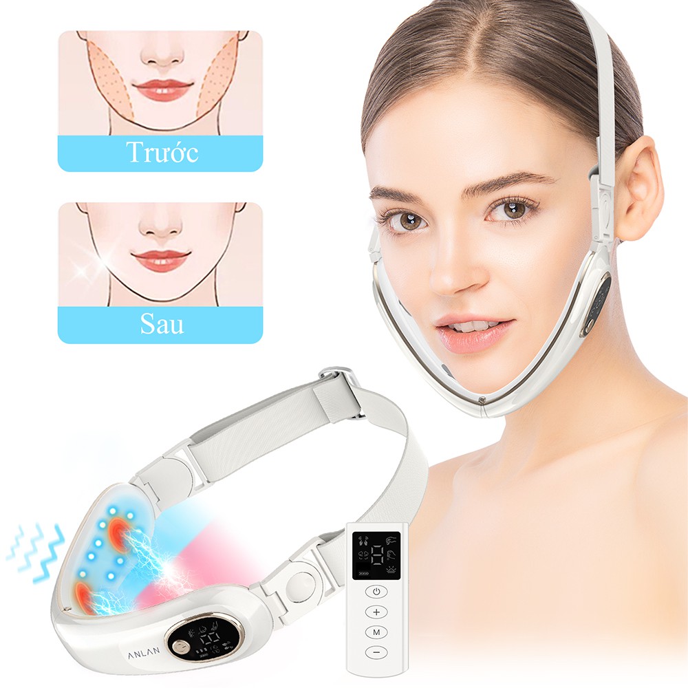 ANLAN Máy Mát Xa Nâng Cơ Mặt Thon Gọn EMS Màu Đỏ / Xanh Dương