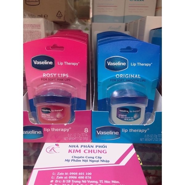 Vaseline  dưỡng môi (Màu hồng, màu trắng)