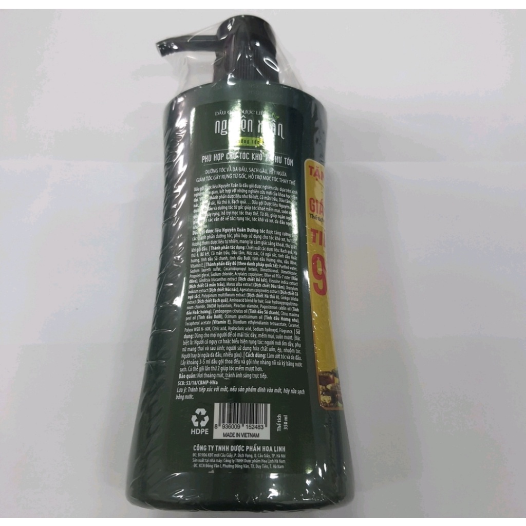 Dầu Gội Dược Liệu Nguyên Xuân Xanh lá 350ml - Dưỡng Tóc