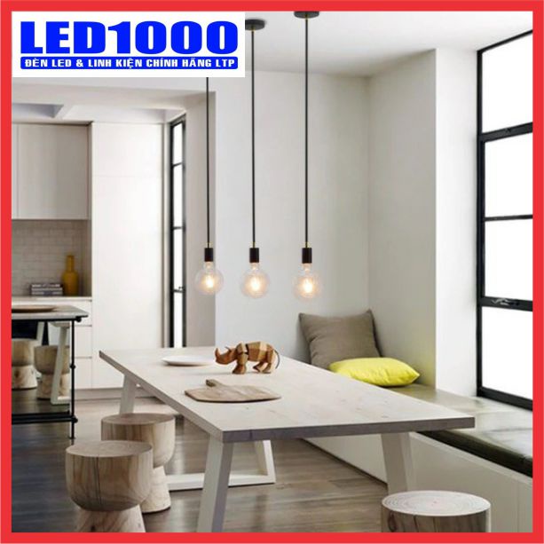 Combo Dây đui đèn thả trần - dây dài 1m  + Bóng led trang trí