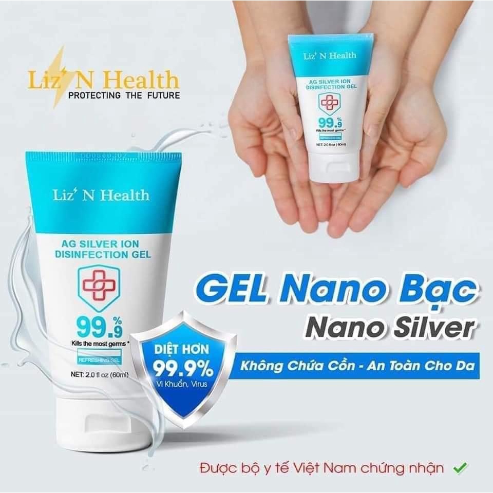 Dung dịch Nano Silver Liz'N Health (USA) (Chai xịt và Gel mini bỏ túi (khử và diệt vi khuẩn đến 99,9%)