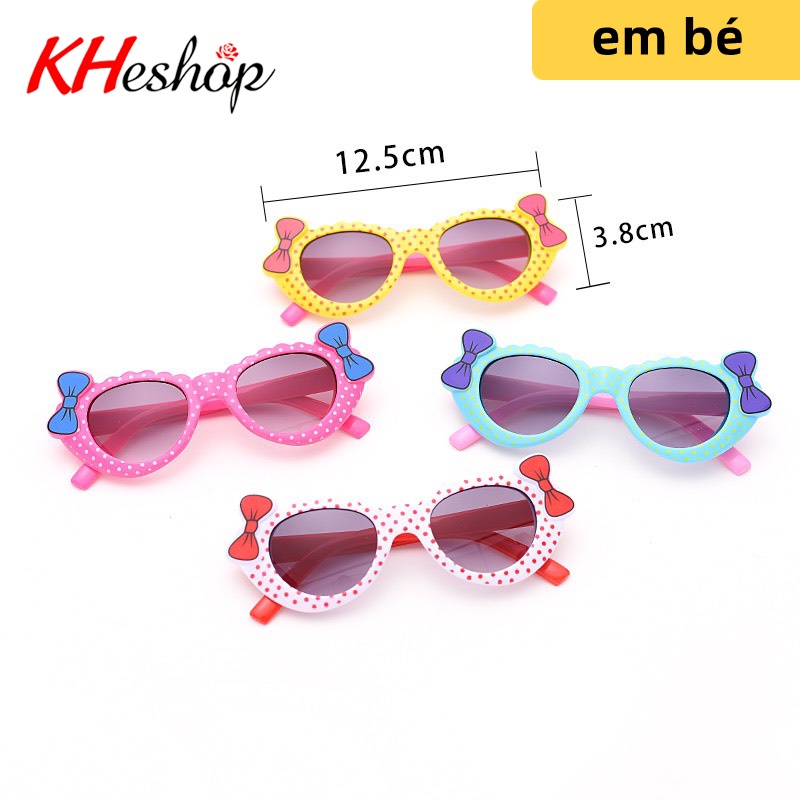 Kính Mát thời trang Cho bé từ 1-3 tuổi  Nơ Chấm Bi siêu ngầu mẫu mới nhất năm 2021,Kính Mát Chống UV giá rẻ mã Y1207