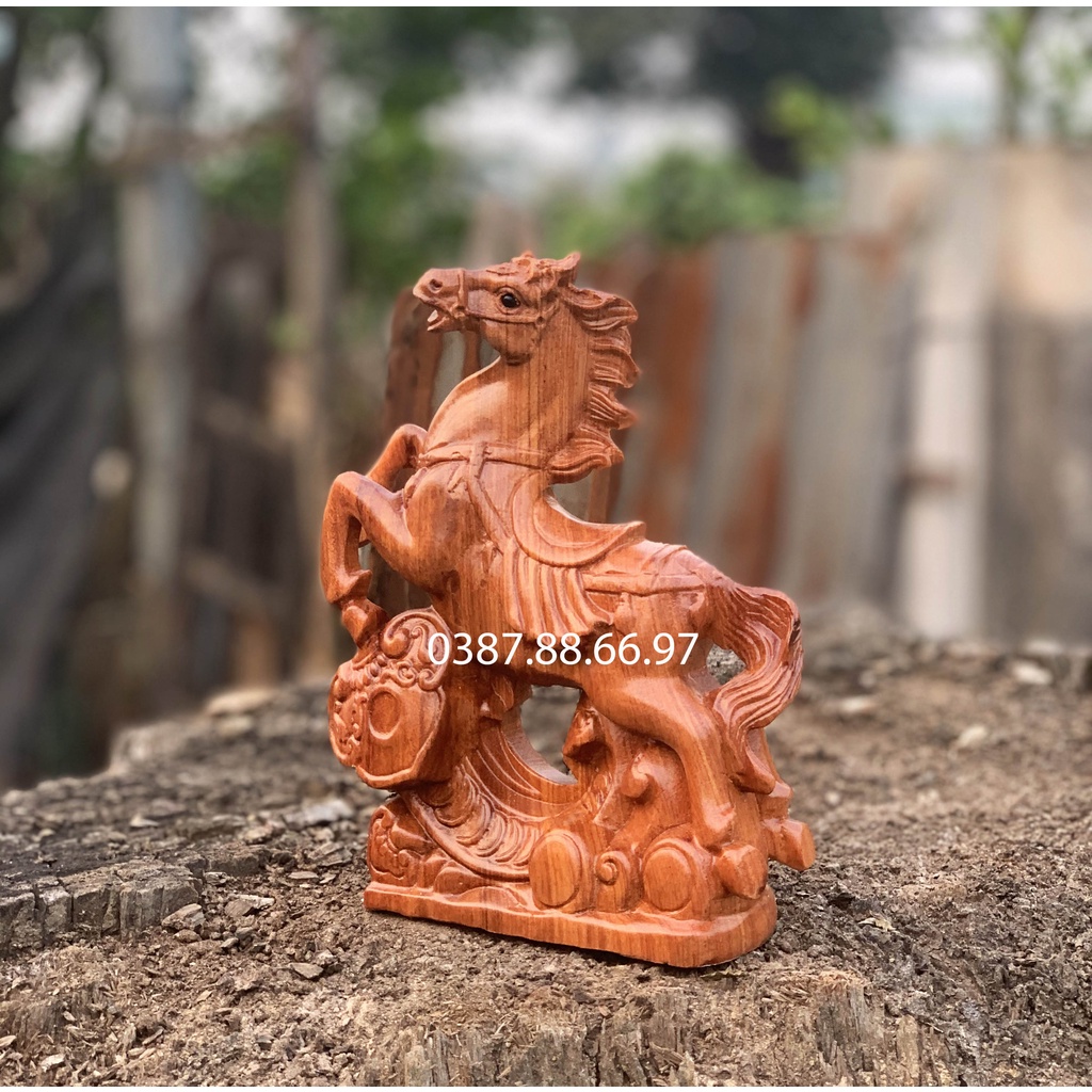 Tượng Gỗ Hương Linh Vật Con Ngựa ( Mã ) Cao 20cm