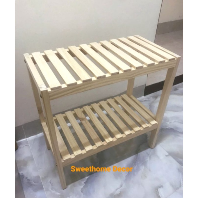 Kệ 2 tầng đa năng 🏅100% gỗ thông🏅KT50x50x22cm