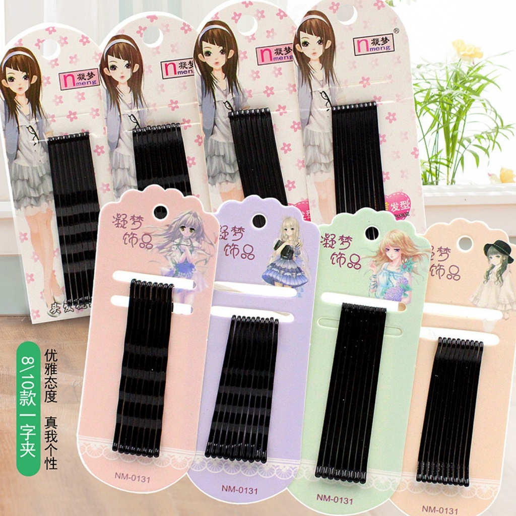 Kẹp tăm đen sơn tĩnh điện cao cấp kẹp tóc mái kẹp tóc cô dâu kích thước 4.7cm và 5.7cm phong cách Hàn Quốc