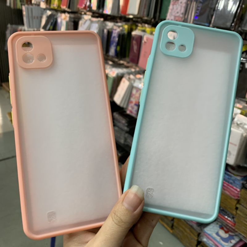 Ốp lưng Realme C11 2021 / C20 / narzo 50i viền màu chống bẩn lưng nhám