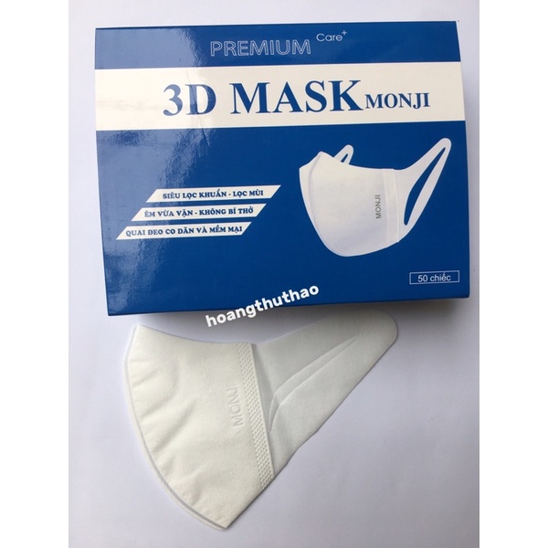 [Hàng chuẩn công ty] Hộp 50 chiếc Khẩu trang 3D Mask Monji kháng khuẩn | BigBuy360 - bigbuy360.vn