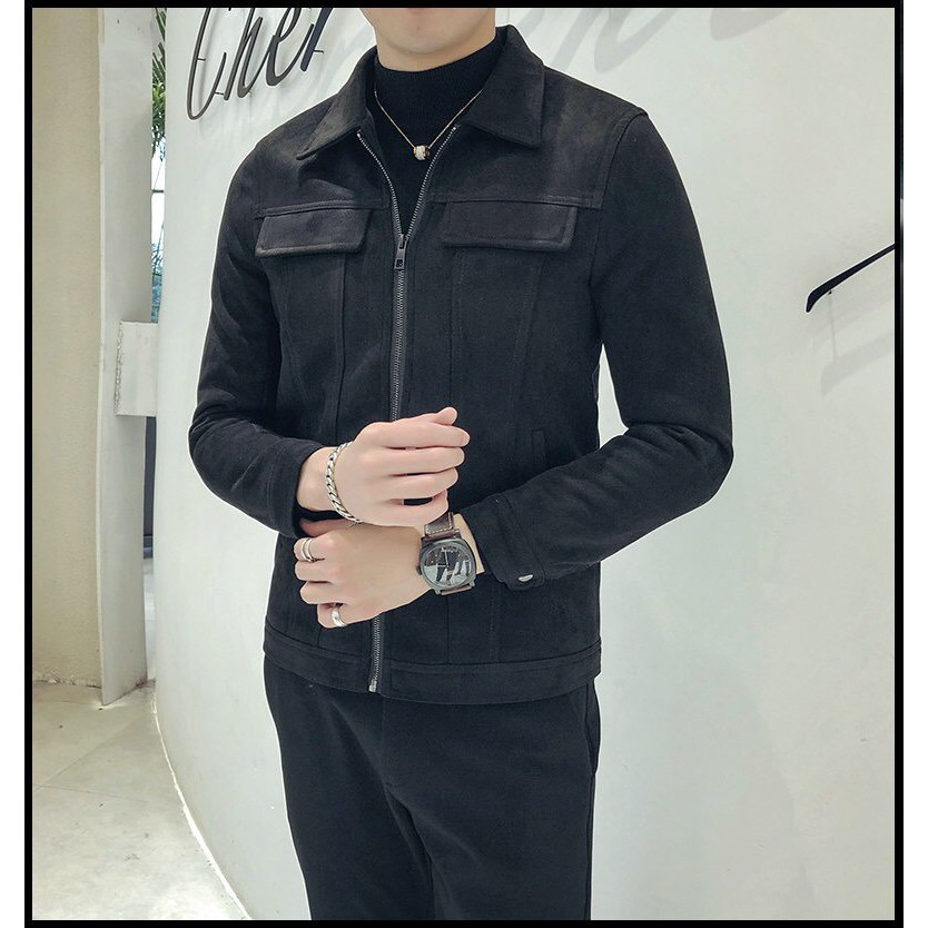 Áo khoác da nam lót lông thời trang Gabo Fashion mẫu mới cao cấp DL002